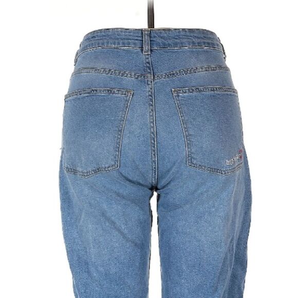 DJERF Straight Jeans Mid-Wash Blue High Rise Relaxed Fit Stretch Denim Size 30 - Picture 6 of 13